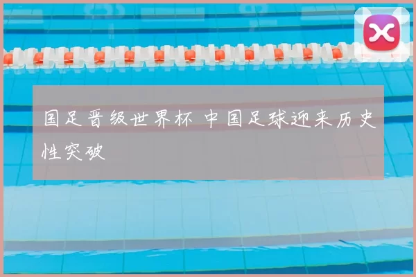 国足晋级世界杯 中国足球迎来历史性突破