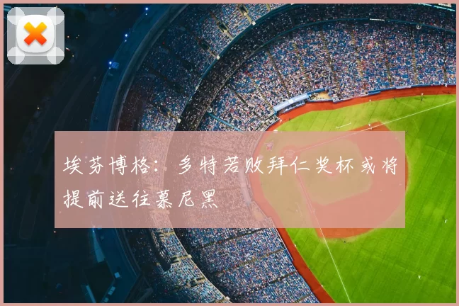 埃芬博格:多特若败拜仁奖杯或将提前送往慕尼黑